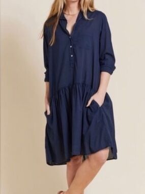 GRAYSON by Frank & Eileen The Changemaker Dress Navy Lightweight Size 03 Medium